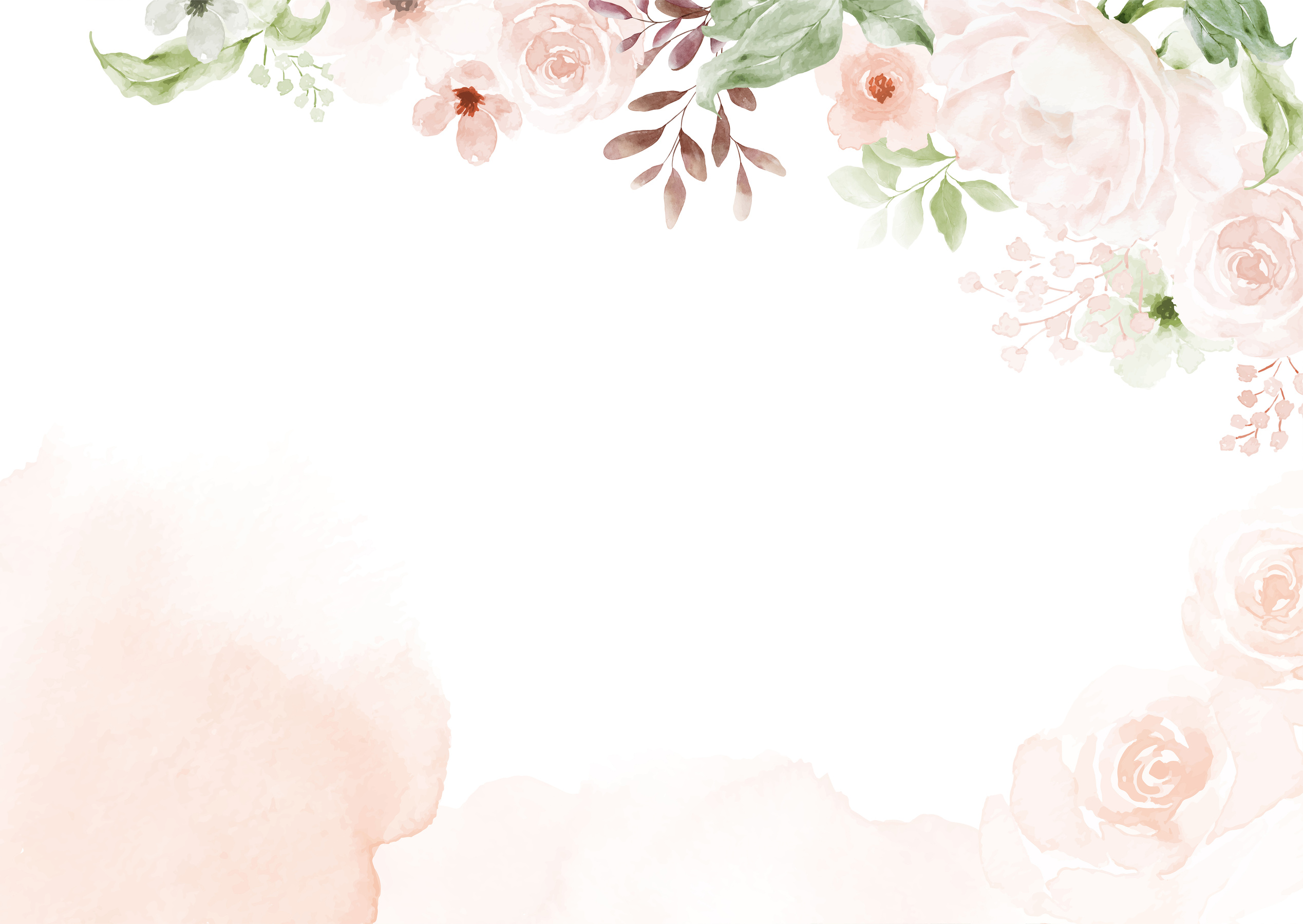 Watercolor Rose Flowers Background